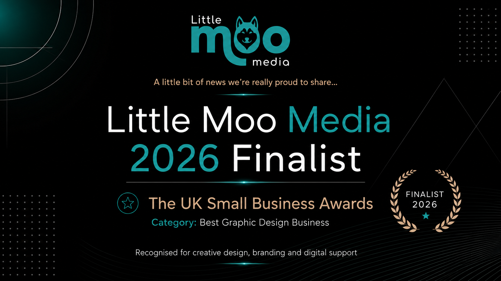 Little Moo Media SBA Awards finalist 2026 Best Graphic Design Business announcement