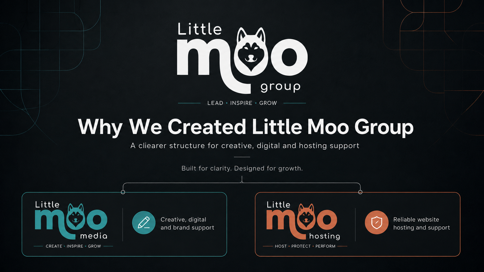 Why we created Little Moo Group creative digital and hosting support structure